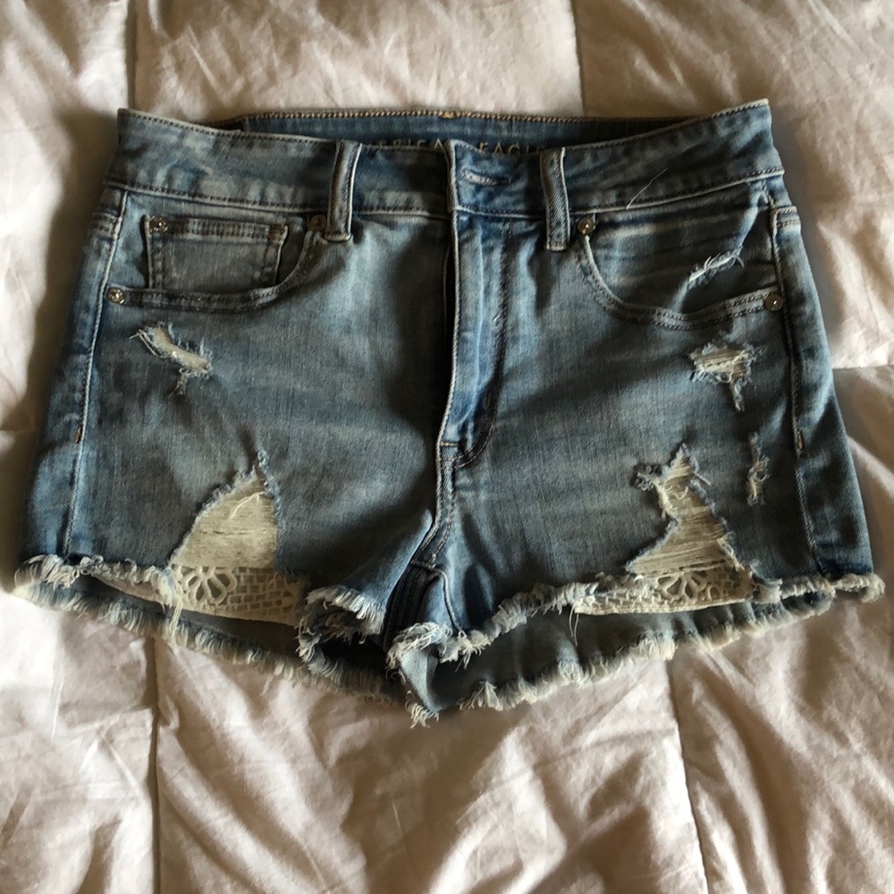American Eagle hi rise shortie shorts size 6